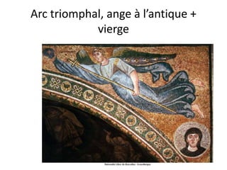 Arc triomphal, ange à l’antique + vierge