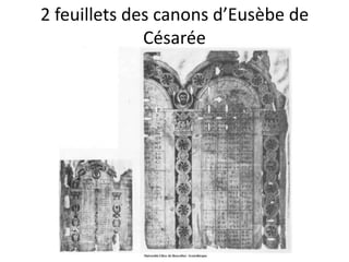 2 feuillets des canons d’Eusèbe de Césarée