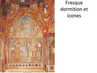 Fresque dormition et icones 