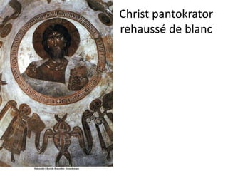 Christ pantokrator rehaussé de blanc