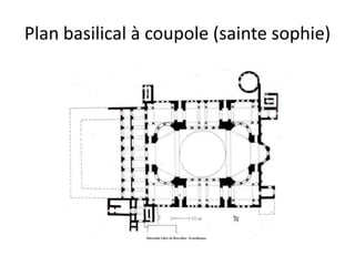 Plan basilical à coupole (sainte sophie)