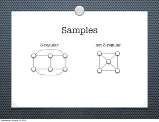 Samples
                             3-regular         not 3-regular




Wednesday, August 18, 2010
 