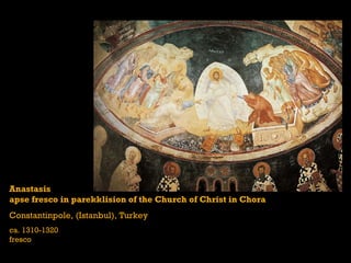 Anastasis apse fresco in parekklision of the Church of Christ in Chora Constantinpole, (Istanbul), Turkey ca. 1310-1320  fresco 