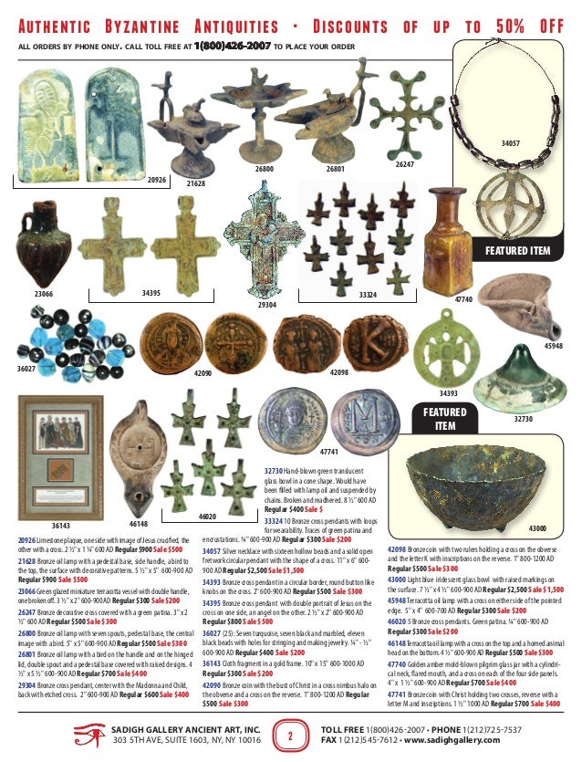 Sadigh Gallery Byzantine Artifacts Sale
