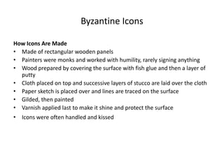 Altar boys and ladies at court accompany herMosaicsMore abstract than Roman Paintings