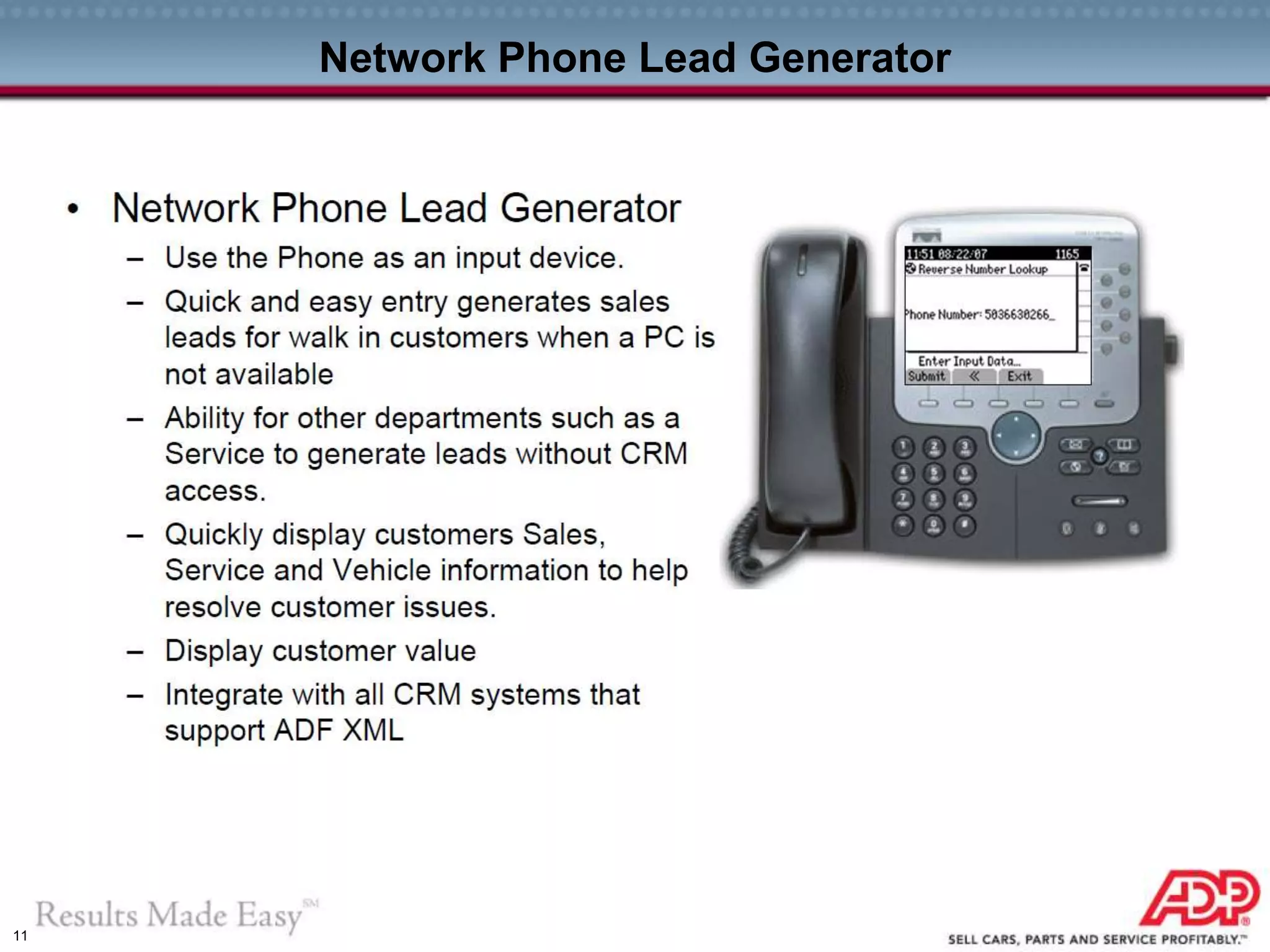 11
Network Phone Lead Generator
 