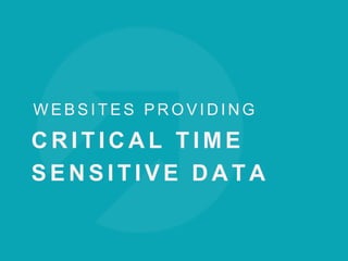 W E B S I T E S P R O V I D I N G
C R I T I C A L T I M E
S E N S I T I V E D A T A
 