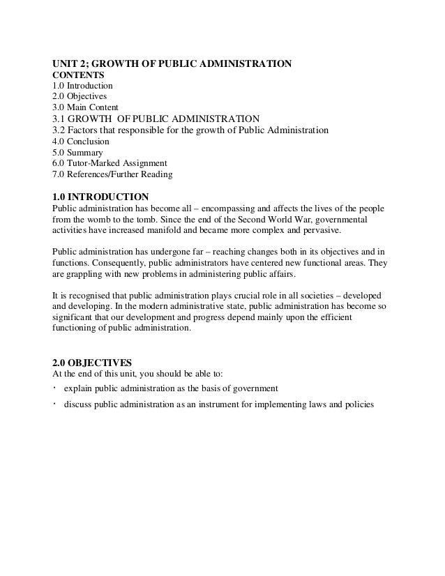 public administration resumes