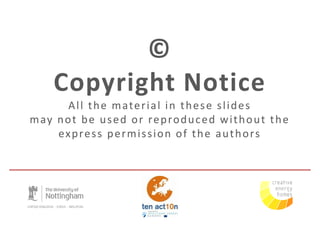 ©
     Copyright Notice
        A l l t h e m a te r i a l i n t h e s e s l i d e s
m ay n o t b e u s e d o r re p ro d u c e d w i t h o u t t h e
     ex p re s s p e r m i s s i o n o f t h e a u t h o rs
 