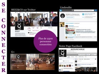 LindendIn
Notre Page Facebook
BEEZ&CO sur Twitter
G+
Plus de 2500
personnes
connectées
S
E
C
O
N
N
E
C
T
E
R
 