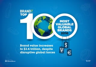Brand value increases
to $3.4 trillion, despite
disruptive global forces
 