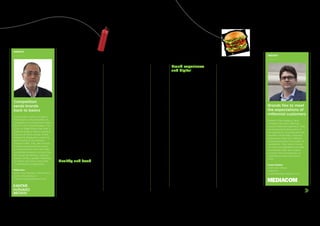 Food and Drink / FAST FOOD5 The Categories
BrandZ™ Top 100 Most Valuable Global Brands 2017
INSIGHT
Competition
sends brands
back to basics
There’s been a return to basics.
McDonald’s is the bellwether. Its
competition is coming from chains
like In-N-Out, Smash Burger, Five
Guys, or Shake Shack that offer a
superior product without going to
the level of family dining. At the
same time, Starbucks is evolving
and focusing on its premium
Roasters cafes. Also, like Amazon,
the fast food brands are trying
to remove friction from the order
and delivery process. Amazon has
set the bar for delivery. Clearing
the bar will be a greater challenge
for chains with menus that offer
combinations of ingredients.
Philip Herr
Senior Vice President, Client Service
Kantar Millward Brown
Philip.Herr@millwardbrown.com
INSIGHT
Brands ﬂex to meet
the expectations of
millennial customers
Brands in the category have
worked to ﬂex their offerings
around millennial customers. They
are assessing all dimensions of
the experience, including the look
and feel of their sites, while also
addressing millennials’ different
expectations about the quality of
ingredients. They need to know
not only that ingredients are safe
and healthy, fresh and organic,
but even their provenance—to
understand where they come
from!
Fraser Riddell
Chief Client Officer
MediaCom
Fraser.Riddell@mediacom.com
known actors. Upon entering inside
a giant foil-wrapped burrito, each
character sits on a sofa in a piano
lounge and engages with a sonorous
disembodied voice that encourages
them to “get real.”
Subway, the category’s largest
chain in number of outlets (44,000
worldwide), attempted to reset and
improve all aspects of the brand
experience. It also established a digital
team. And it introduced a new store
format and logo, and an ad campaign
that continued to promote price and
items, but also noted food quality
improvements, including the lack of
artiﬁcial ingredients.
In a program called “Experience of
the Future,” McDonald’s planned to
include self-order kiosks and table
service in about 2,500 locations
by the end of 2017. It also planned
to introduce mobile ordering and
payment to 20,000 of its 36,000
locations. To address people’s desire
to order in rather than eat out,
McDonald’s partnered with Uber in
the US to offer delivery, a service
already available in some of its
restaurants in Asia.
The McDonald’s initiatives followed
the CEO change made two years
ago, and began with simplifying the
menu to make fast food faster and
bring the chain closer to its roots and
core customers. Along with retaining
existing customers and regaining lost
customers, the chain hoped to attract
new customers with its offerings of
coffee and snacks.
Burger King rose 39 percent in value,
more than any other brand in the
BrandZ™ Fast Food Top 10. Tim
Horton’s rose 26 percent. McDonald’s
improved 10 percent. Domino’s
Pizza increased 29 percent, as it
implemented and communicated
digital innovations. Taco Bell appeared
in the ranking for the ﬁrst time.
Along with KFC and Pizza Hut, Taco
Bell is owned by Yum! Brands, which
last year spun off its China business.
With the China business separated,
Yum! Brands intends to accelerate the
international franchising of its three
fast food brands.
Ironically, as many traditional fast food
brands improved food freshness and
increased in value, Chipotle, the chain
that became the fast food symbol
of fresh and healthy ingredients,
declined in value. Consumer trust
still lagged, despite many safeguards
implemented since supply chain
problems caused a food poisoning
outbreak in 2015. The BrandZ™ Fast
Food Top 10 rose 7 percent in value,
compared with an 11 percent rise a
year ago.
Healthy and fresh
Chipotle continued to make changes
in its operations to protect food
security. It reduced the number of
ingredients, removed preservatives,
and even altered its kitchen ventilation
systems to keep food fresh. To
communicate its menu and operations
overhaul, Chipotle introduced an ad
campaign called “As Real as it Gets,”
which features a variety of well-
Brand experience
and digital
To expand its food business,
Starbucks experimented with an
expanded lunch offering of fresh
salads and sandwiches. Called
“Mercato,” the experiment began
in around 100 Chicago locations.
Starbucks is also developing a more
premium experience. After overseeing
the 25-year growth of Starbucks,
founder Howard Shultz assumed
the post of executive chairman and
planned to expand the Starbucks
Reserve Roastery, initially opening in
New York, Shanghai, and Tokyo.
The Starbucks Reserve Roastery
prototype in Seattle is an experiential
center, a kind of coffee museum
and gift shop, where customers can
become immersed in details of coffee
harvesting and production and buy
Starbucks branded merchandise.
Starbucks also plans to open smaller
premium locations called Starbucks
Reserve.
A pioneer in retail digital applications,
Starbucks expanded its mobile order
and payment platform, integrating it
with Amazon Alexa and Ford vehicles.
It also began rolling out a voice-
ordering function for its mobile app.
In China, Starbucks partnered with
Tencent, the giant internet platform,
on a social gifting initiative that
enables users of the WeChat/Weixin
messaging service to easily gift a
Starbucks beverage or gift card.
Domino’s Pizza has transformed its
business with digital. In fast food, as
in most businesses, success starts
with the product. After Domino’s
Pizza improved the taste of its pizza
several years ago, the brand began
implementing digital innovations to
improve customer experience. Same-
stores sales have improved steadily
since 2009.
Today, most customers order
from Domino’s Pizza using an app,
sometimes with a voice command, or
even by sending a pizza emoji. And
Domino’s Pizza continues to innovate.
Because pizza comes with so many
topping variations, digital ordering
can be complicated. Domino’s Pizza
introduced Easy Order to simplify
and speed the ordering process. With
one click, customers can reorder their
favorite menu items.
Domino’s Pizza communicates its
digital leadership to differentiate the
brand. A recent commercial parodies
the movie Ferris Bueller’s Day Off,
with a young man racing through
suburban backyards, tracking his
pizza delivery on his smartwatch, and
reaching his front door just as the
Domino’s Pizza delivery car pulls into
the driveway. Although not obvious
in the ad, the delivery car is also an
innovation; it contains a warming
oven.
209208
 