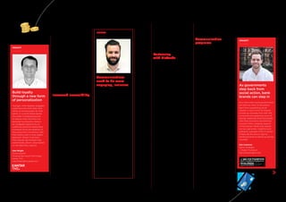 INSIGHT
Build loyalty
through a new form
of personalization
Younger, more digitally engaged
customers are more likely than
others to be advocates for their
banks. In a world where banks
are under increased pressure
to reduce costs and strip out
personal touchpoints, there is
an untapped opportunity to
substitute personal relationship
moments (once the bedrock of
the consumers’ connection with
their banks) with a more digital
approach. Banks must learn
from brands like Amazon that
authentically deliver value based
on the data they capture.
Alex Wright
Group Director,
Financial Services & Technology
Kantar TNS
Alex.Wright@tns.global.com
Financial / BANKS – GLOBAL5 The Categories
BrandZ™ Top 100 Most Valuable Global Brands 2017
INSIGHT
Communications
need to be more
engaging, inclusive
While many UK banks continue
to try to use communications to
build stronger emotional ties with
consumers through trust and
reassurance, others are trying to
differentiate through positioning
themselves as partners in exciting
personal ﬁnancial growth.
The danger here is that many
consumers often do not relate to
this as a reality of their current
circumstances. They struggle to
see themselves reﬂected in an
advertising montage that shows
the excitement of buying a ﬁrst
car or new home—particularly
in consumer segments that are
struggling economically. Banks
need to continue to differentiate in
how they speak to consumers but
be careful to do this in the most
inclusive way possible.
Mark Webster
Client Director
Kantar Millward Brown
Mark.Webster@millwardbrown.com
INSIGHT
As governments
step back from
social action, bank
brands can step in
At a time when some governments
are seen by many to be pulling
back from supporting social
causes, is now a time for brands
to step up and play that role? Will
consumers be expecting more of
brands, especially banking brands,
with their economic and political
muscle? ANZ’s ongoing support
of the Sydney Mardi Gras stands
out as a genuinely insightful and
authentic example of this in action.
It feels like the time is ripe for
banking brands to stand up and be
counted.
Dan Cameron
Senior Strategist
J. Walter Thompson
Dan.Cameron@jwt.com
Second, the industry has changed.
Relaxed regulations may make it
easier for banks to grant home
mortgages and other consumer loans,
but consumer choice has increased
dramatically with the explosion
of ﬁnancial technology (FinTech)
companies. People who have lost
trust in traditional banking brands
have a wide range of options, many of
them easily accessed online.
Third, consumers have changed.
They are more skeptical of large
institutions, more willing to assert
control of their lives and ﬁnances,
and conditioned as shoppers to
seek the best value. Empowered by
technology, consumers are more likely
to look beyond traditional brands for
savings and investment products.
Increased accessibility
These characteristics apply especially
to millennials. Now moving into their
household formation years, millennials
represent an expanding market for
mortgages and other loans. But their
relationships usually are not with
traditional banks, but with technology
companies that are moving into
ﬁnancial products.
Many of the global banks have
taken steps to be more accessible
to millennials and other consumer
groups by expanding their online
technology capabilities, either
organically or through acquisition,
and by transforming the availability,
appearance, and service mission of
their physical branch locations.
Bank brands traditionally expressed
their core characteristics—security
and reliability—with mausoleum-like
ﬂagship locations featuring soaring
coffered ceilings and marble walls
lined with teller cages. But for gaining
the trust and patronage of today’s
consumer, imposing architecture does
not substitute for good behavior.
Consumers expect banks to act with
the speed, efficiency, and convenience
they ﬁnd in other categories. Banks
responded with pop-up locations to
service limited needs, “nano” branches
with reduced staff, and the next
generation of ATM locations, where
a camera and screen enable face-to-
face contact. Increasingly, the bank
branch is the hand-held smart device.
Partnering
with FinTechs
Partnerships between major ﬁnancial
brands and ﬁnancial technology
(FinTech) companies increased,
matching “big bank” capabilities,
such as risk management, with the
speed and innovation supplied by
the FinTechs. By expanding into
FinTech, banks not only improved
service to existing customers, they
also differentiated and expanded their
reach to new customers.
To increase loans to small business,
the venerable JP Morgan Chase &
Co. partnered with OnDeck Capital,
less than a decade old. Smaller and
nimbler than a major bank, OnDeck
Capital can review loan applications
more expeditiously than a large bank.
Morgan Stanley invested in 10 FinTech
companies during 2016, to better
serve its high-wealth customers,
expand its digital investing options,
and raise margins.
As part of its Citi FinTech initiative,
Citi introduced an integrated ﬁnancial
app for its Citigold customers,
combining functions for banking,
wealth management services, and
transferring money. In a commercial
application of FinTech, Citi partnered
with major technology companies,
such as IBM, Microsoft, and Facebook,
in an initiative aimed at helping
governments increase accountability
and transparency worldwide.
HSBC formed a partnership with
Tradeshift, a FinTech company that
can help the bank burnish its brand
as a leader in global commercial
banking. Tradeshift is a cloud platform
that helps companies manage
complicated supply chain networks.
The companies served are potential
HSBC loan customers. Santander also
invested in Tradeshift.
Communication
programs
As the banks category changed, the
global bank brands took a variety of
approaches to expressing purpose,
building trust, and communicating
increased customer-centricity. In a
campaign called “Make it Here,” Citi
invoked a phrase made famous by
Frank Sinatra to affirm its New York
roots and position the bank as a
partner helping people succeed. Its
Citibike program also linked the bank
to New York, a ﬁnancial capital.
Santander expressed a similar
purpose but took a different
approach, using user-generated
content that mixed humor and
emotion to explain that the bank
helps customers prosper, whether
their deﬁnition of prosperity is about
increasing wealth or ﬁnding time to
enjoy life.
In a purpose-oriented campaign
called “Let’s go forward,” a series of
Barclays ads illustrated how the bank
helps people achieve their life goals.
Some of the ads featured the Barclays
LifeSkills program, a corporate social
responsibility initiative that provides
coaching to prepare young people
with the skills they need to succeed in
the workforce.
Communication effectiveness, along
with competitive pressures and
geopolitical factors, inﬂuenced year-
on-year valuation changes. HSBC,
with offices in 70 countries, retained
its No. 1 rank in the BrandZ™ Global
Banks Top 10. US-based Morgan
Stanley and JP Morgan rose 22
percent and 18 percent, respectively,
while Santander and BBVA, Spanish
banks more dependent on slower
growing markets in South America,
declined in value. Brexit impacted the
value of Barclays.
231230
 