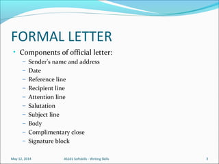 As101 softskills writing skills | PPT