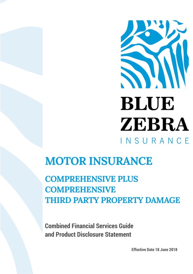 Blue Zebra Insurance Motor PDS PDF