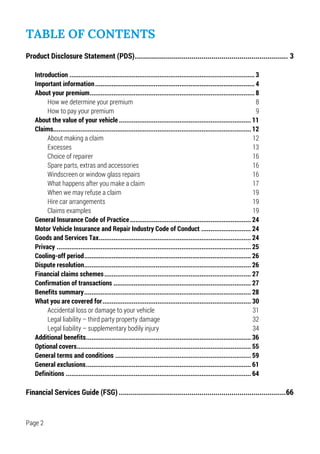 Blue Zebra Insurance Motor PDS | PDF