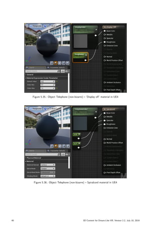 Figure 5.35.: Object Telephone (non-bizarre) – ’Display off’ material in UE4
Figure 5.36.: Object Telephone (non-bizarre) – Spiralcord material in UE4
40 3D Content for Dream-Like VR, Version 2.2, July 10, 2019
 
