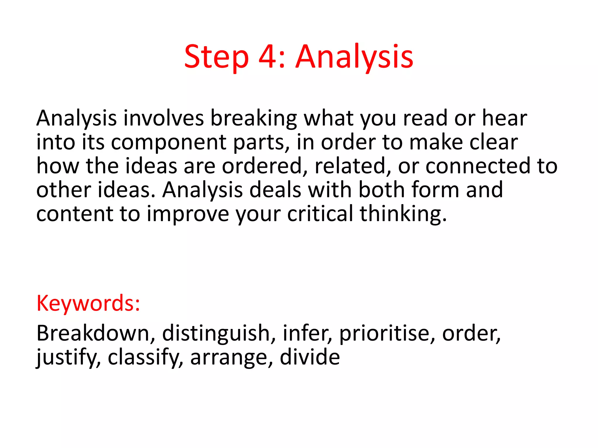 Critical thinking presentation for students | PPTX