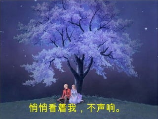 悄悄看着我，不声响。   