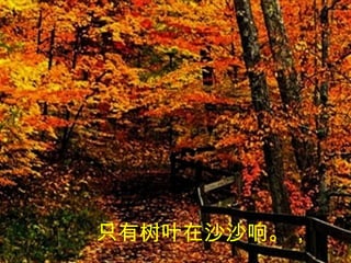 只有树叶在沙沙响。，   