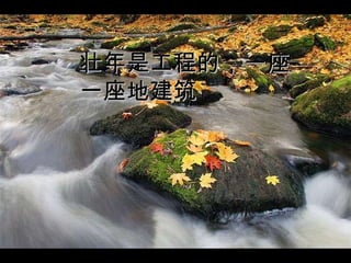 壮年是工程的，一座 一座地建筑   