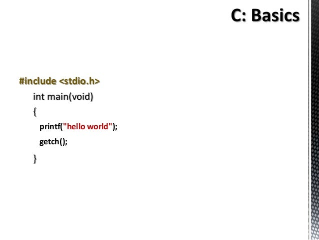 C & Python Introduction