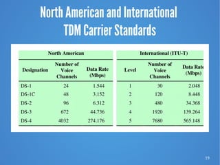 19
North American and International
TDM Carrier Standards
 