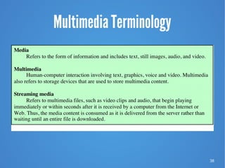 38
Multimedia Terminology
 