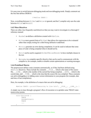 C cheat sheet | PDF