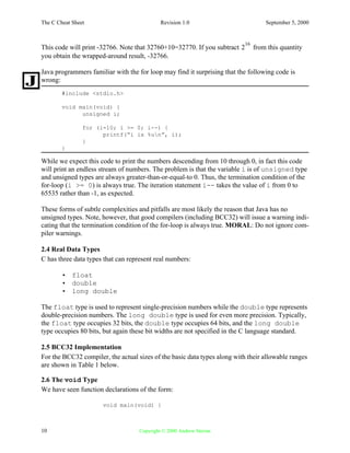 C cheat sheet | PDF