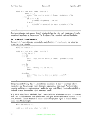 C cheat sheet | PDF
