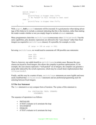 C cheat sheet | PDF