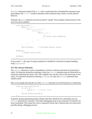 C cheat sheet | PDF
