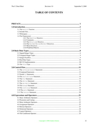C cheat sheet | PDF