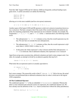 C cheat sheet | PDF