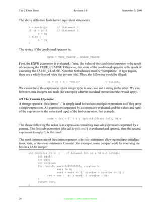 C cheat sheet | PDF