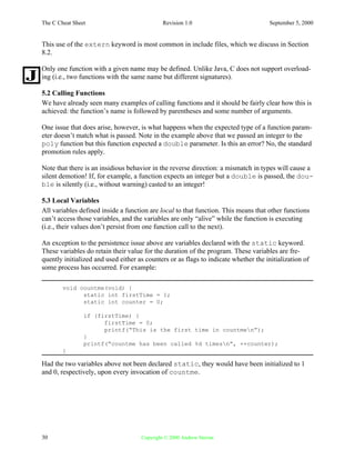 C cheat sheet | PDF