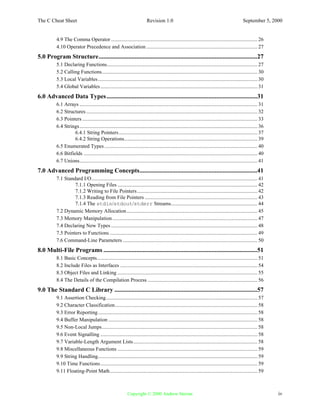 C cheat sheet | PDF