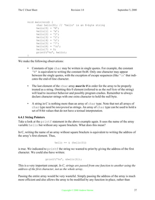 C cheat sheet | PDF