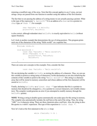 C cheat sheet | PDF