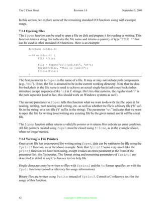 C cheat sheet | PDF