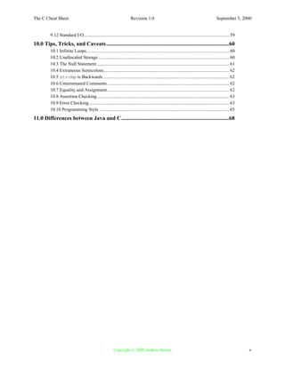 C cheat sheet | PDF