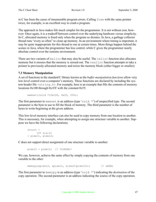 C cheat sheet | PDF