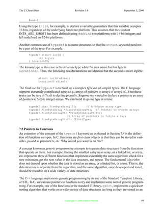 C cheat sheet | PDF