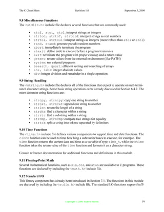 C cheat sheet | PDF