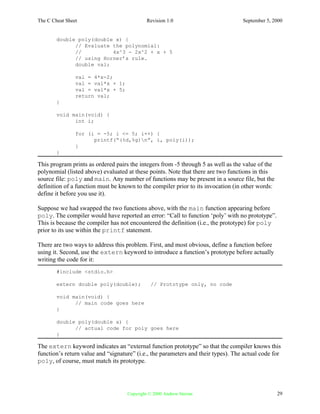 C cheat sheet | PDF