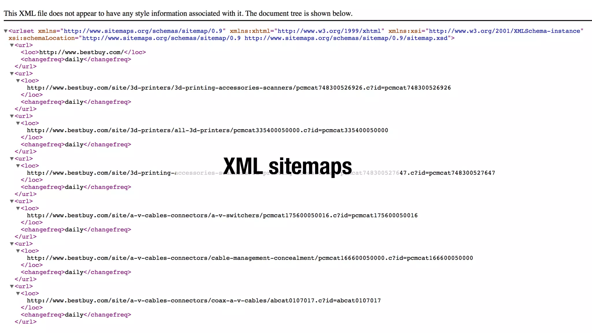 XML sitemaps
 