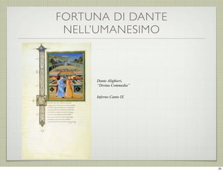 FORTUNA DI DANTE
NELL’UMANESIMO

Dante Alighieri,
“Divina Commedia”
Inferno Canto IX

25

 