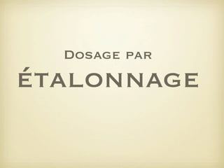 Dosage par

étalonnage

 