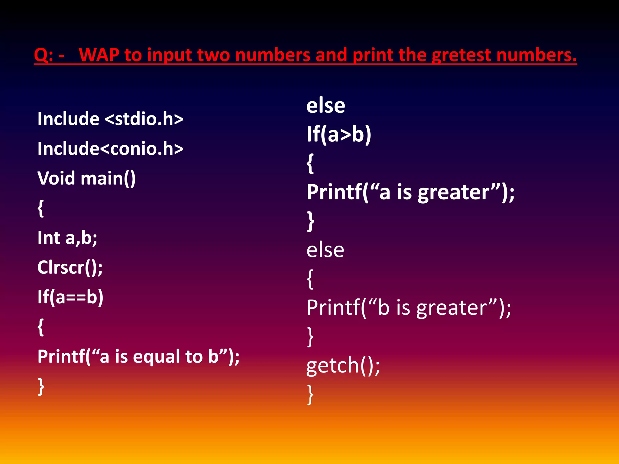 CONDITIONAL STATEMENT IN C LANGUAGE | PPTX